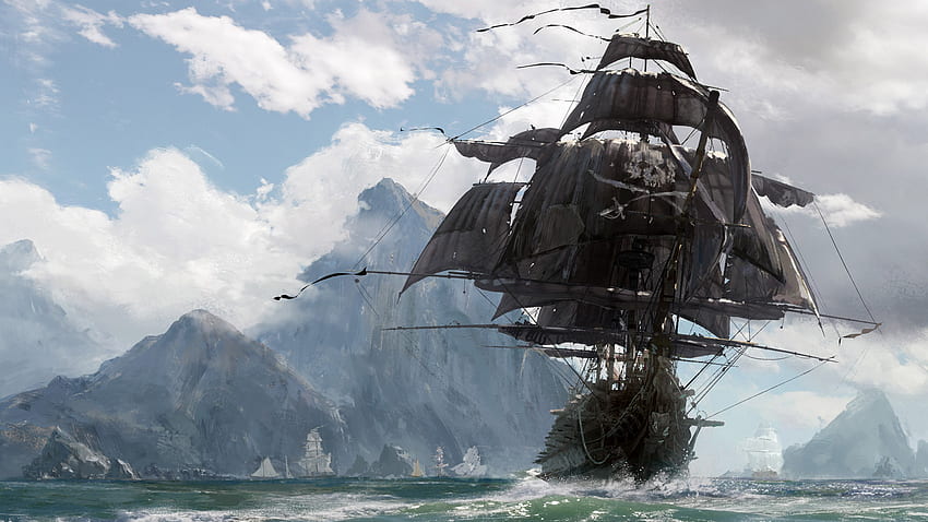 Pirate Ship - Skull And Bones Concept Art - -, เรือโจรสลัดในทะเลแคริบเบียน วอลล์เปเปอร์ HD