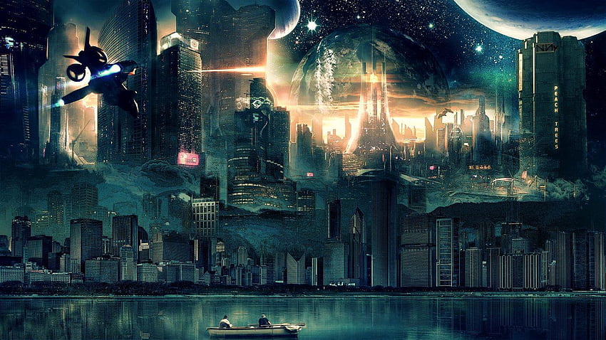 art conceptuel des villes du futur