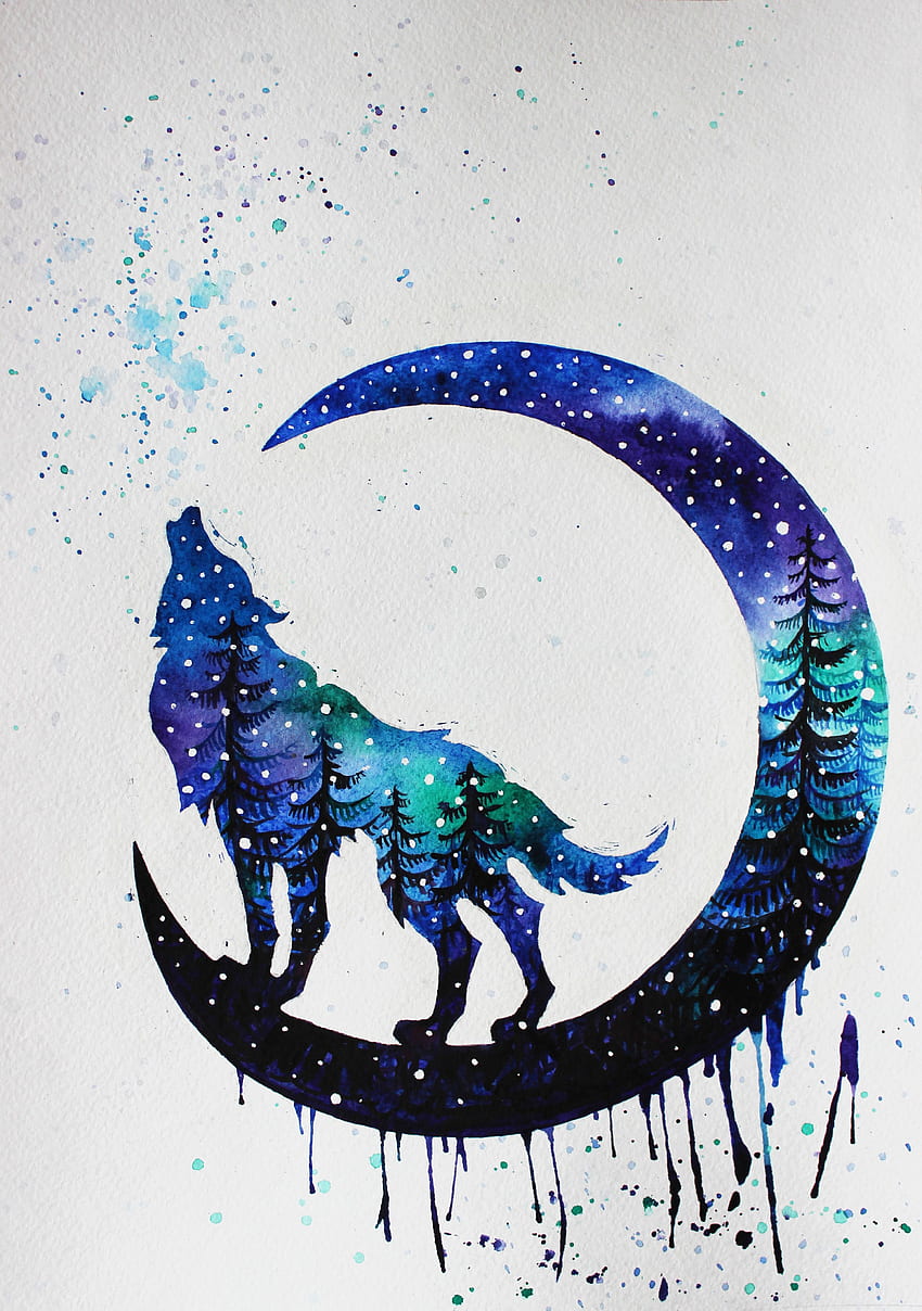 WOLF Watercolor. Desenho de lobo, Pinturas de animais, Desenhos de animais fofinhos, Watercolor Wolf HD phone wallpaper