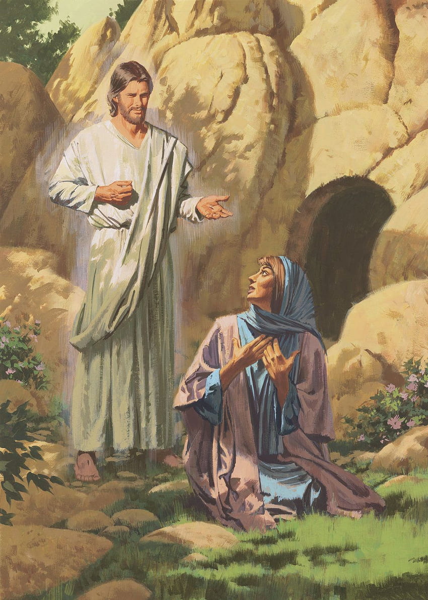 Illustration of Christ Appearing to Mary, LDS Easter HD phone wallpaper