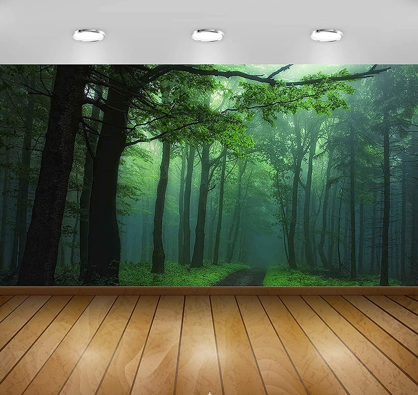Купете Avikalp Green Foggy Forest Nature Full (Awi5553_152cm x 121cm) онлайн на ниски цени в Индия, Forest Full HD тапет