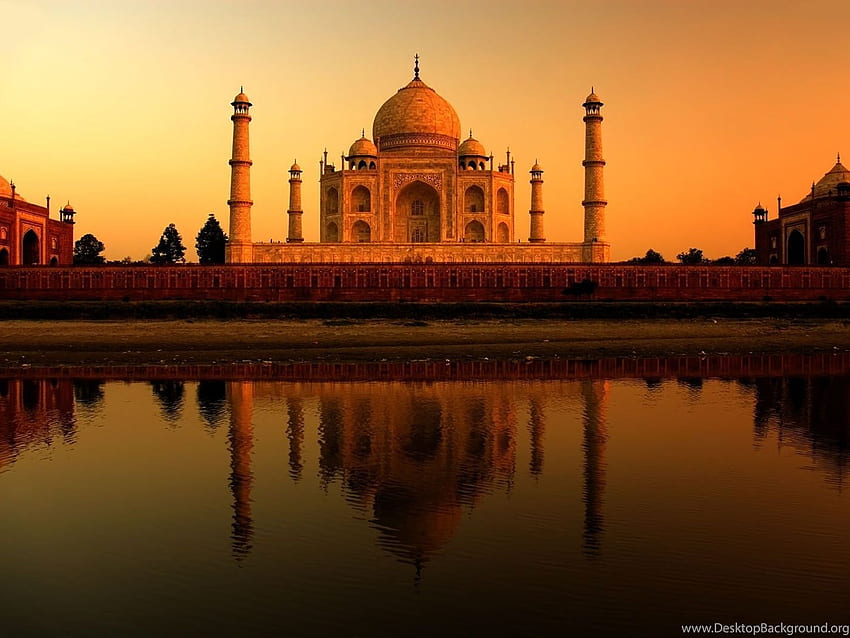 Taj Mahal Sunset Time Background HD wallpaper
