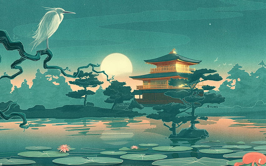 el templo, motivos chinos, minimalismo, minimalista japonés fondo de pantalla