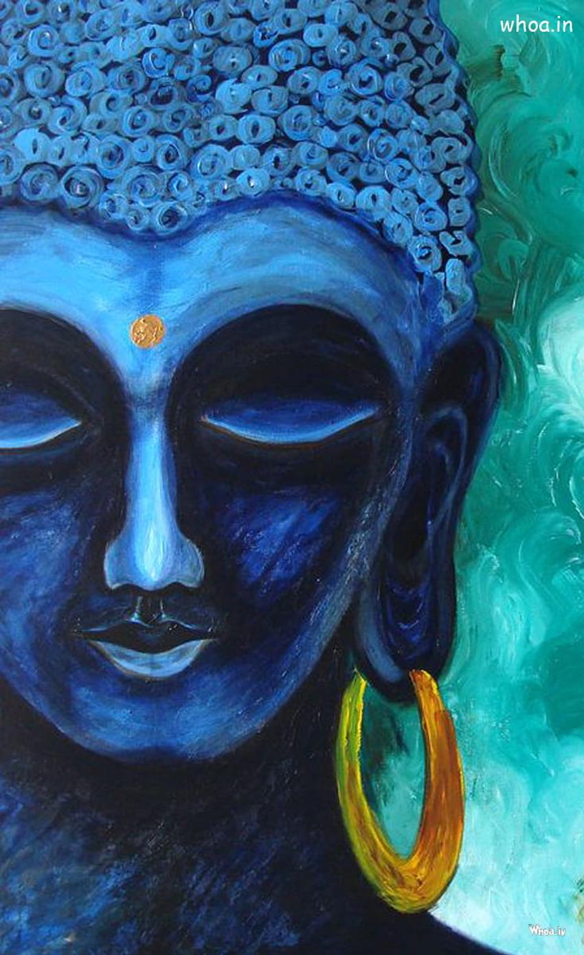 Lord Buddha Blue Painting HD phone wallpaper
