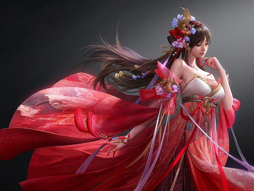 Oriental Beauty, digital, art, fantasy, , beautiful, girl, woman HD wallpaper