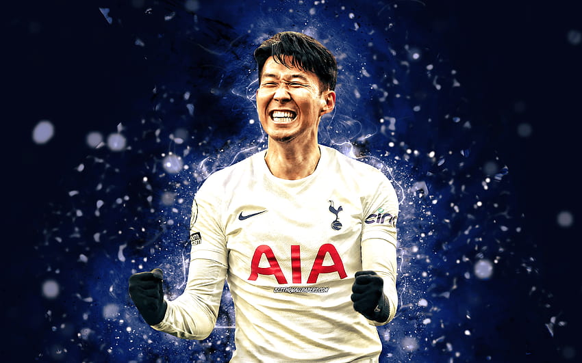 Son Heung-min, , 2022, Tottenham Hotspur FC, นักฟุตบอลชาวเกาหลีใต้, ฟุตบอล, Son Heung-min, พรีเมียร์ลีก, Son Heung-min , แสงนีออนสีฟ้า, Tottenham FC, Son Heung-min Tottenham วอลล์เปเปอร์ HD
