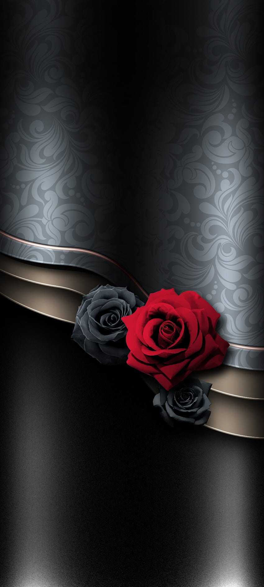 Vintage luksusowa róża, hybrydowa róża herbaciana, czerwona, kwiaty, pastel, premium, czarna Tapeta na telefon HD