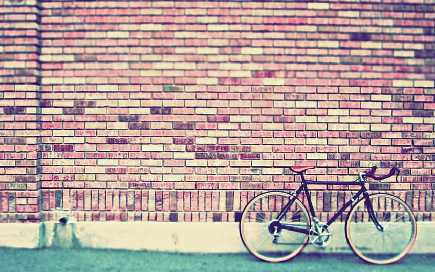 빈티지 사이클, 자전거, 빈티지, 벽돌, 사이클 HD 월페이퍼