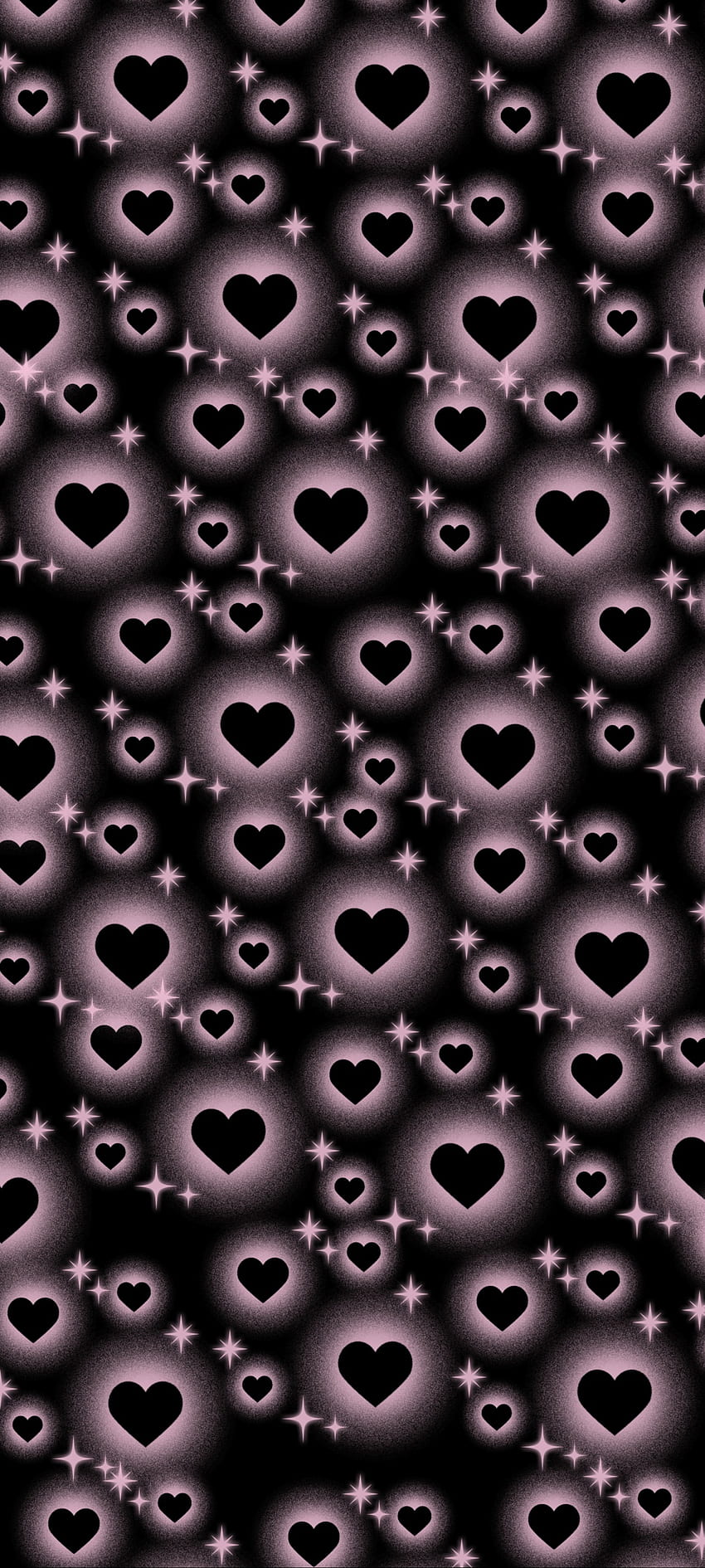 Pink hearts, black, valentines_day, valentinesday, heart HD phone ...