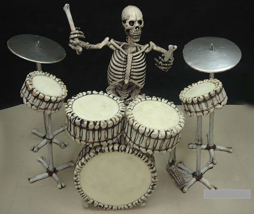 DEAD DRUMMER, menakutkan, drummer, kerangka, drum, band, musik, fantasi, keren, mati Wallpaper HD