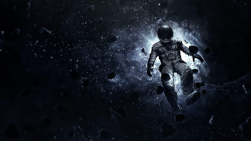 Uzayda yüzen astronot, Karanlık Astronot HD duvar kağıdı