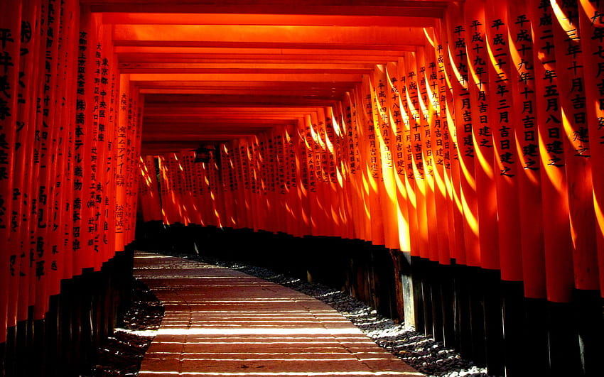 Japońska Świątynia Dla - Fushimi Inari Taisha Torii, Japońska Torii Tapeta HD