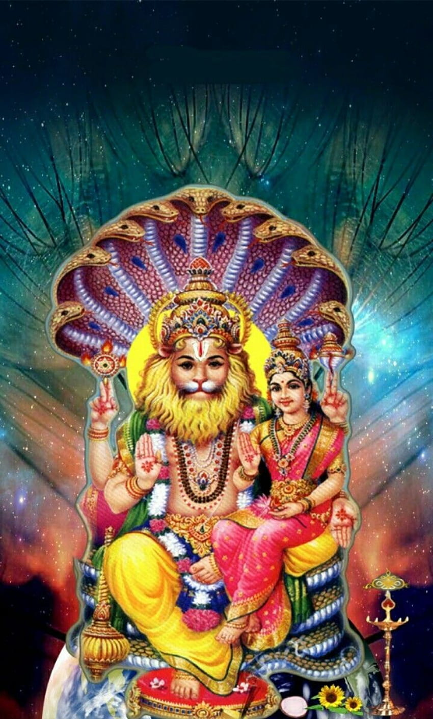 Narasimha Swamy. Lord hanuman , Lord krishna , Hindu art, Narasimha Swami HD phone wallpaper