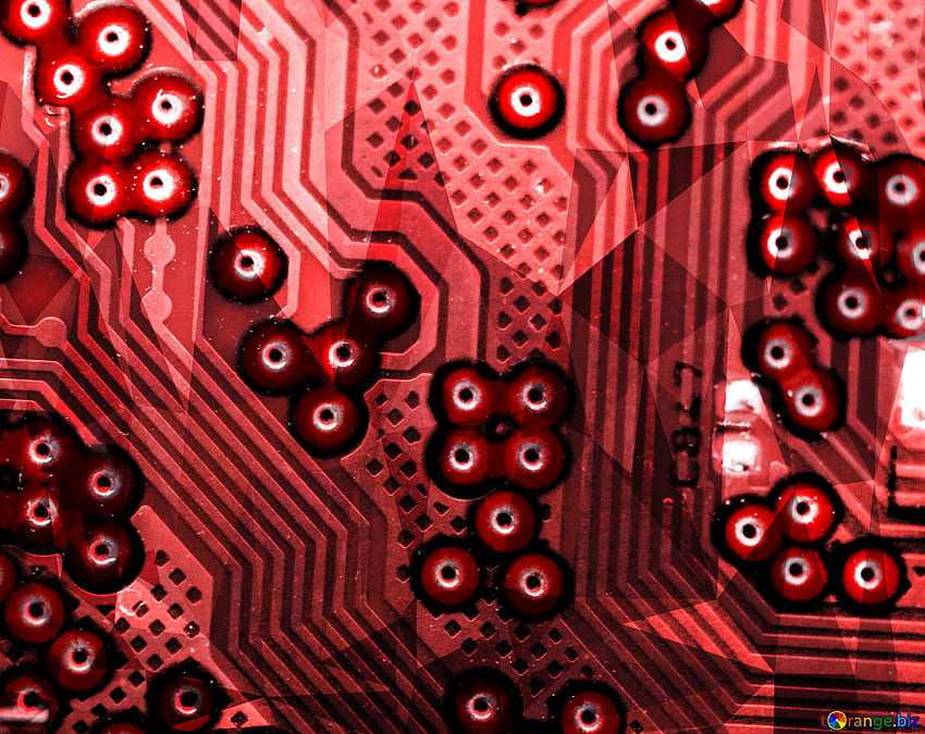 Red motherboard printed circuit board HD wallpaper