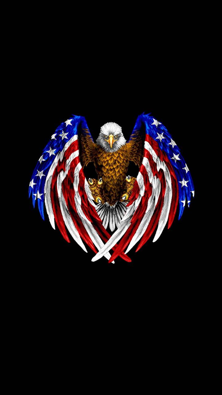 САЩ ОРЕЛ, орел със знаме на САЩ HD тапет за телефон