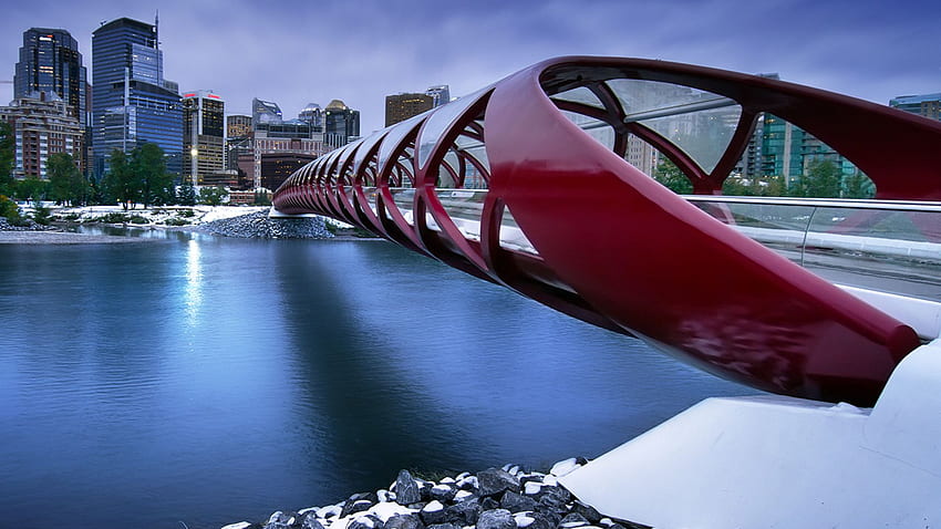 Friedensbrücke aus Calgary, Kanada. Die wunderschön gestaltete HD-Hintergrundbild