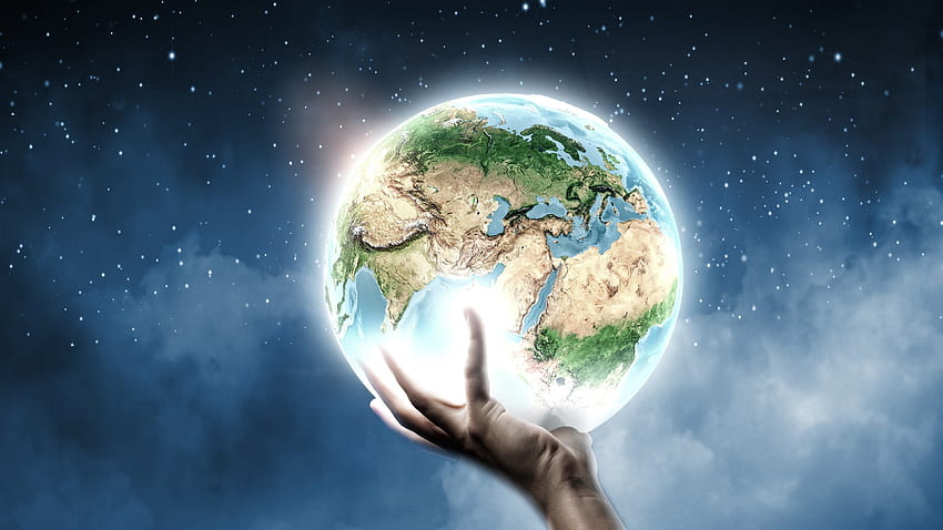 Una mano tiene la terra - Il mondo nelle tue mani Sfondo HD