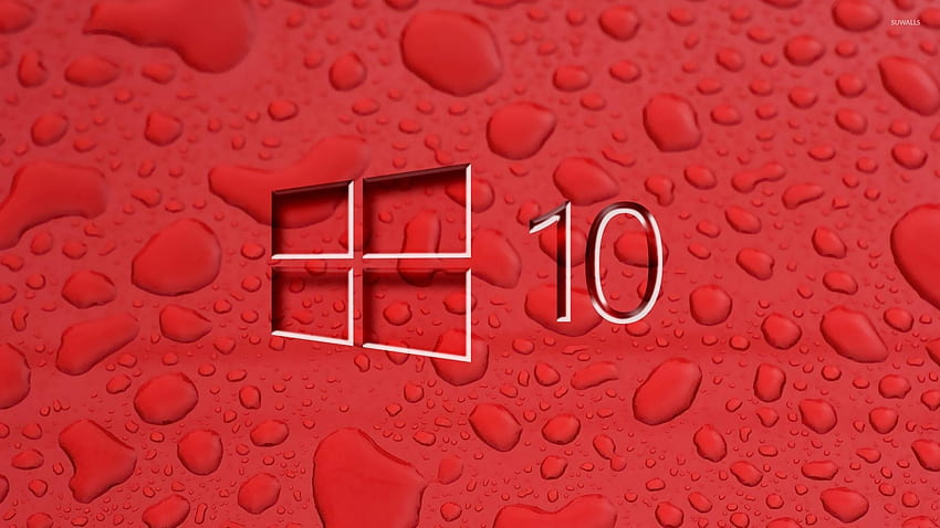 Su damlalarında Windows 10 - Bilgisayar HD duvar kağıdı
