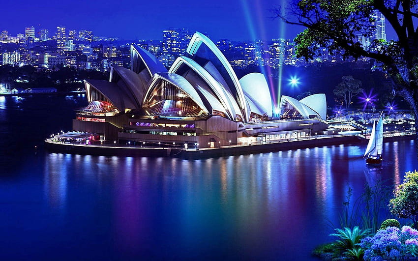 Şehirler, Gece, Sidney, Işıklar, Opera Tiyatrosu, Opera Binası, Gece HD duvar kağıdı