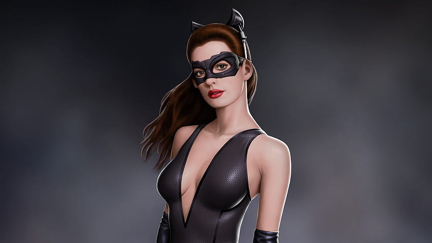 anne hathaway catwoman lace mask