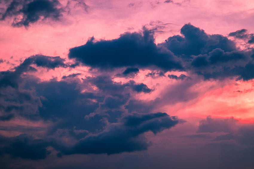 Nature, Sunset, Sky, Pink, Clouds, Evening HD wallpaper