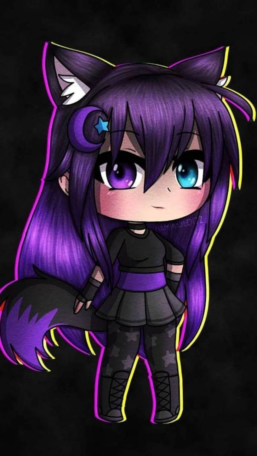 Jade Wolf Art - Cute little chibi girl! Colored with Caliart