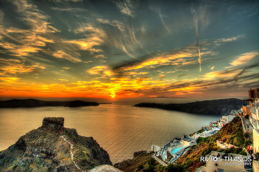 Sunset in Oia - Attractions, Santorini Sunset HD wallpaper