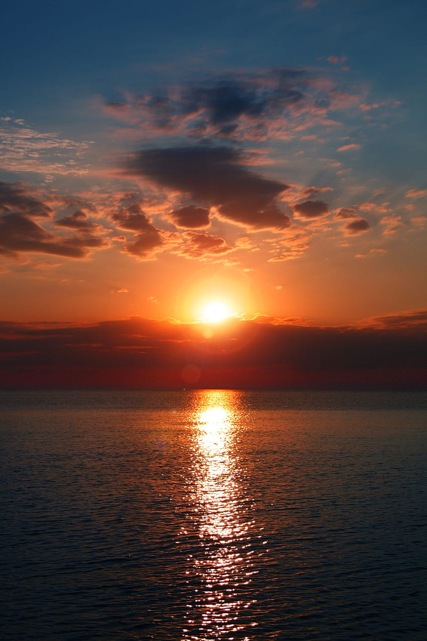 Calm Blue Sea During Golden Hour · Stock, Senja HD phone wallpaper