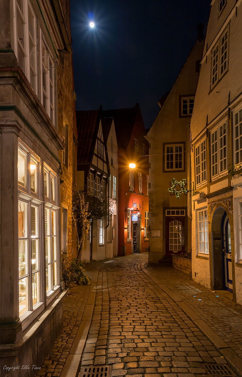 Bremen - historische Altstadt. Stadt, Bremer Nacht HD-Handy-Hintergrundbild