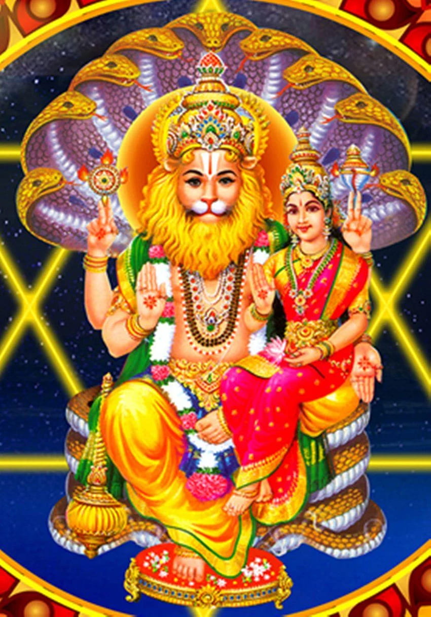 Herr Narasimha. Gott Lakshmi Narasimha - Gottes eigenes Web HD-Handy-Hintergrundbild