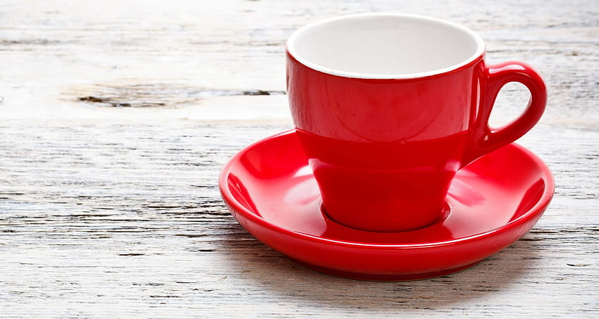 Red Cup, mug, background, mood, plate, red, cup HD wallpaper