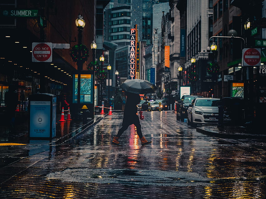 ITAP of a rainy Boston street by moviemakerjay. .. . HD wallpaper