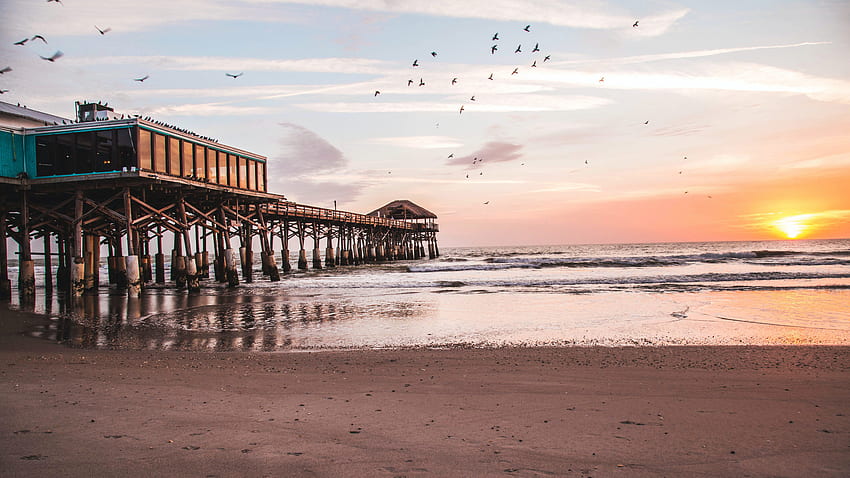 Pemandangan pagi di Cocoa Beach, Amerika Serikat Wallpaper HD