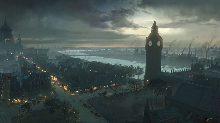 Assassin's Creed Syndicate'in güzel Victoria Londra'sının arkasındaki konsept çizimi. Assassins Creed, Assassins Creed Sendikası, Assassins Creed HD duvar kağıdı