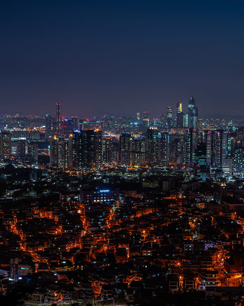 Miasta, noc, architektura, miasto, budynek, widok z góry, światła miasta, panorama, kraj miejski, pejzaż miejski Tapeta na telefon HD