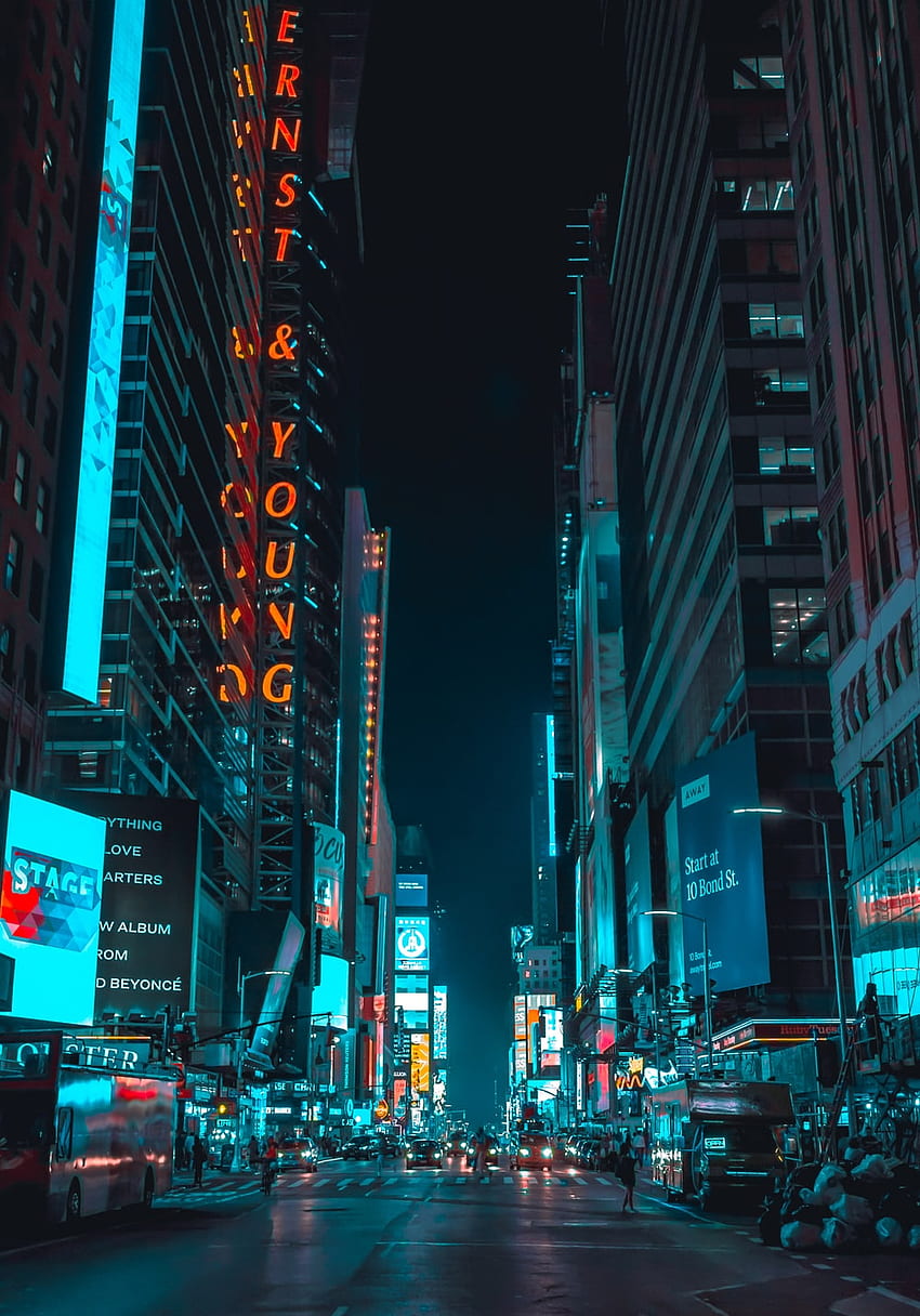 New York Nacht, New York City bei Nacht HD-Handy-Hintergrundbild