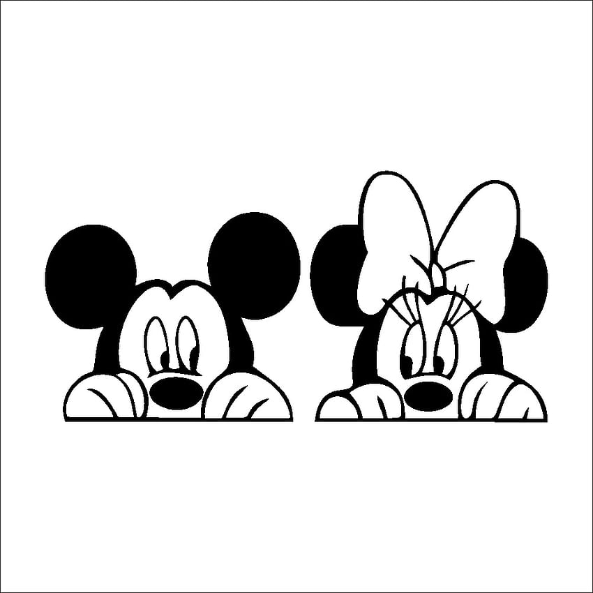 디즈니 만화 애니메이션 스티커 미키 미니 마우스 디즈니 어린이 방 침실 장식 스티커 자기 접착. 스티커, 미니 마우스 흑백 HD 전화 배경 화면