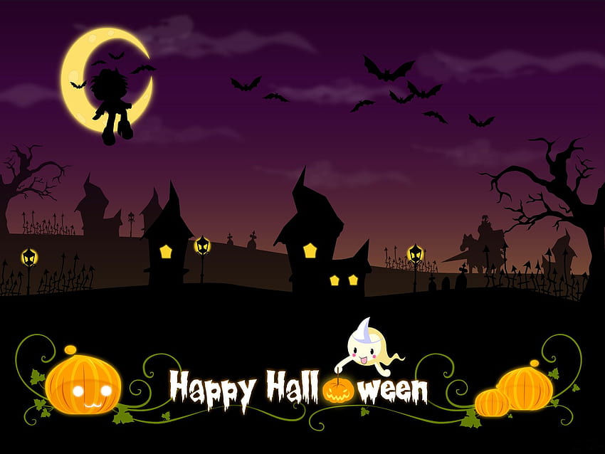 Animated Happy Halloween, Cute Halloween Cartoon HD wallpaper
