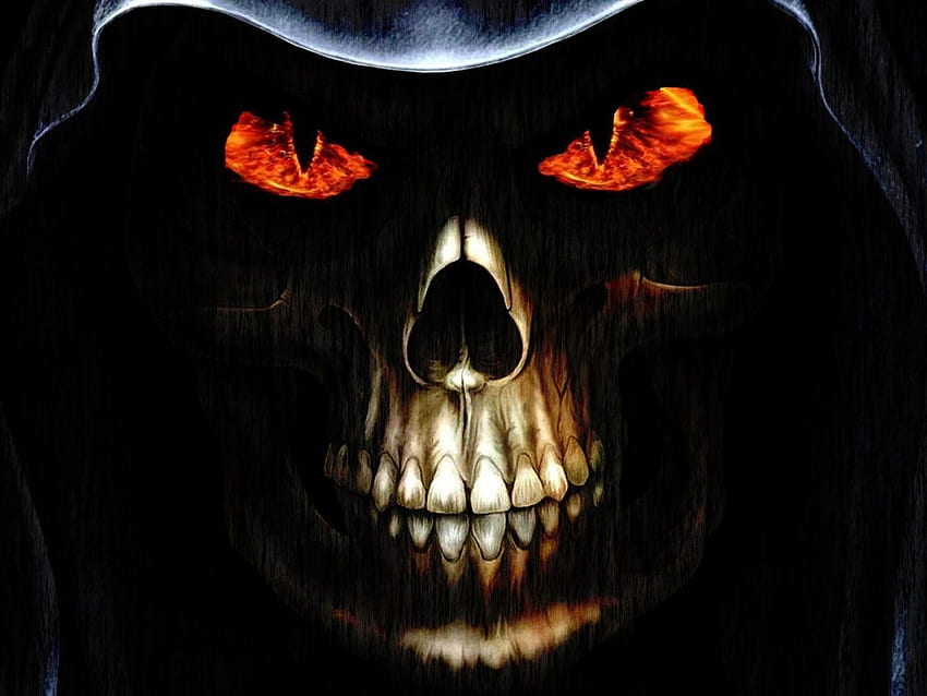 Horror Skull, Orange Skull HD wallpaper