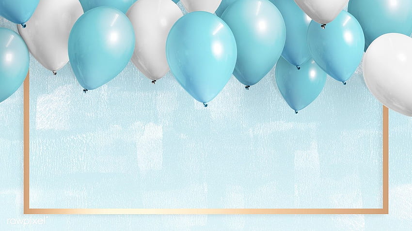 premium psd / of Pastel golden rectangle blue frame by Jubjang about blue celebration balloons background, its a boy, birtay blue, birtay bo. Balloon background, Balloons, Balloon frame HD wallpaper