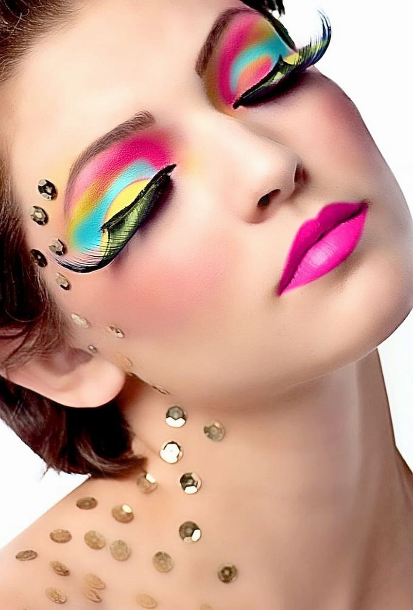 Kolekcja makijażu: makijaż tła, kolorowy makijaż Tapeta na telefon HD