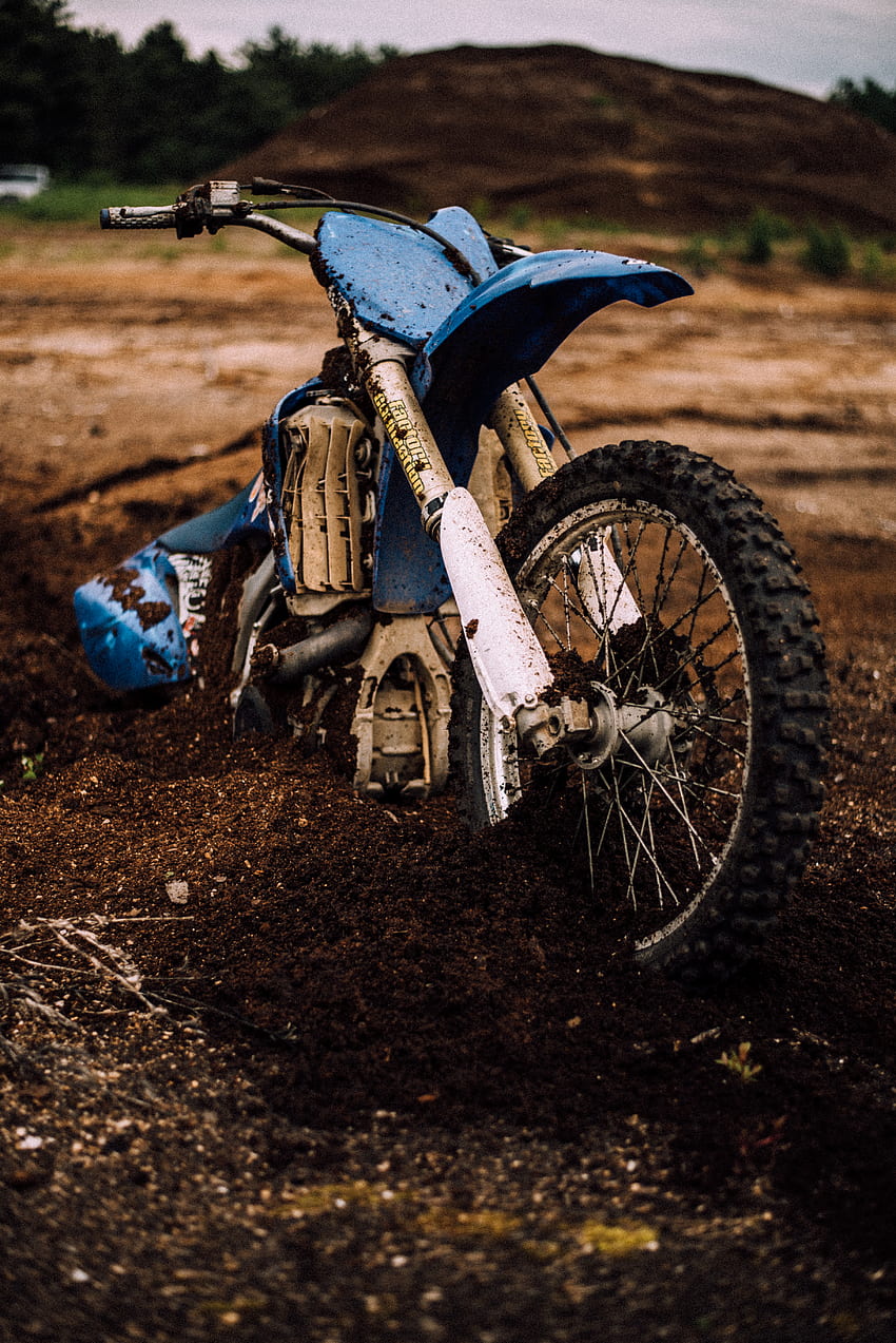 Blue Motocross Dirt Bike on Mud · Stock, Dirt Bike 5 HD phone wallpaper