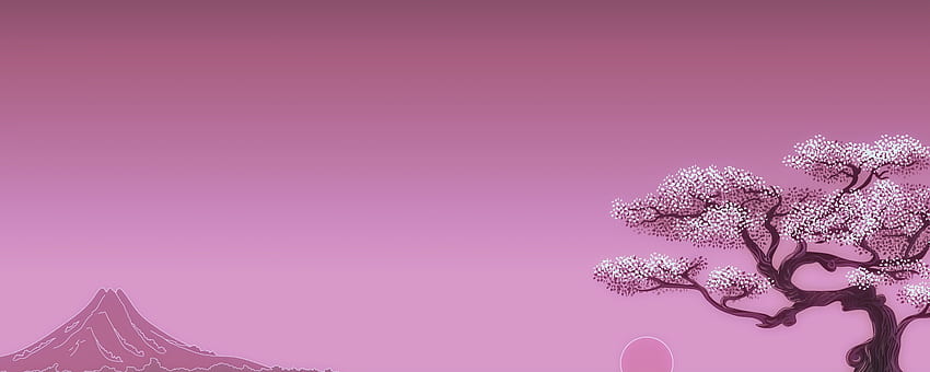 Minimalistyczna japońska grafika Sakura, minimalny podwójny ekran Tapeta HD