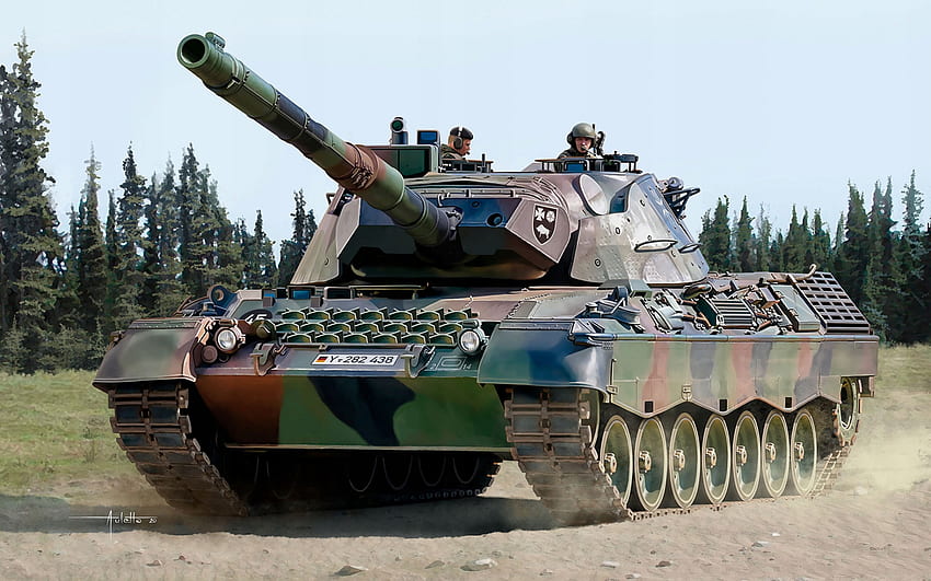 Leopard 1A5, niemiecki czołg podstawowy, Leopard 1, Niemcy, czołgi, rysunki czołgów, czołg Leopard Tapeta HD