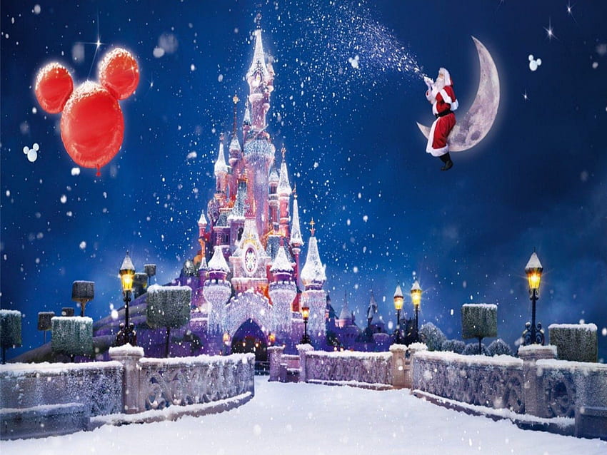 Disney Castle iPhone, Disney Christmas HD wallpaper