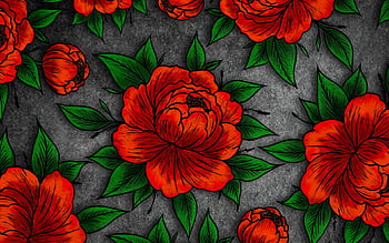 Floral red background HD wallpapers | Pxfuel