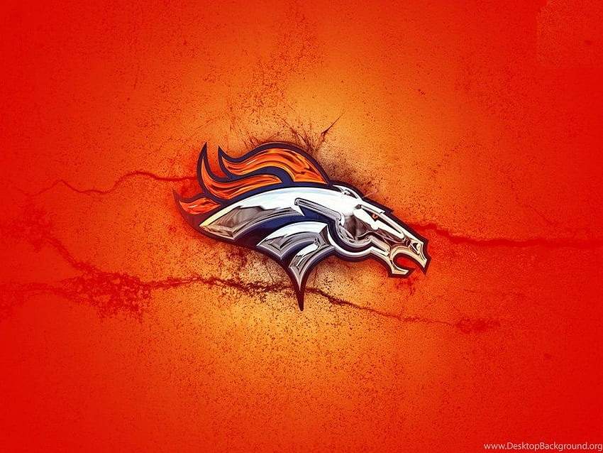Pomarańczowy Denver Broncos NFL ?m, logo Broncos Tapeta HD