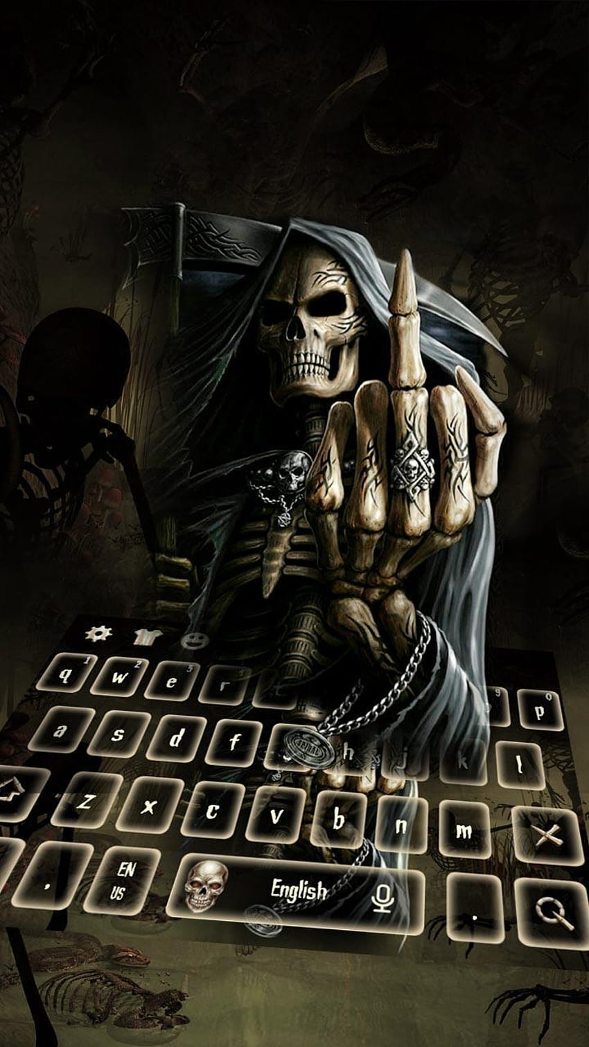 3D тема Devil Skeleton Skull за Android HD тапет за телефон
