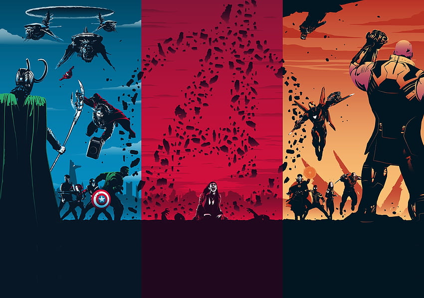Vengadores Trilogía, superhéroe, película, fan art fondo de pantalla