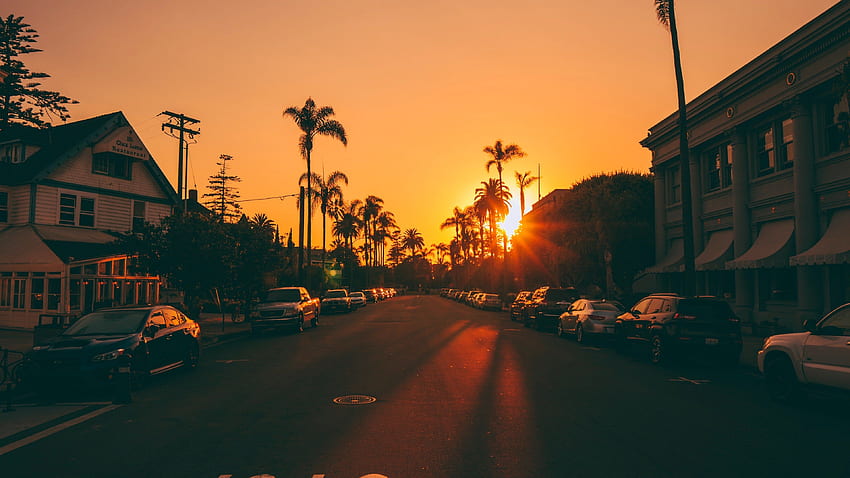 Los Angeles Sunset, Los Angeles Street HD wallpaper